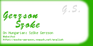 gerzson szoke business card