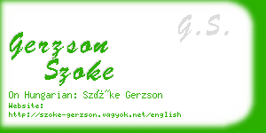 gerzson szoke business card